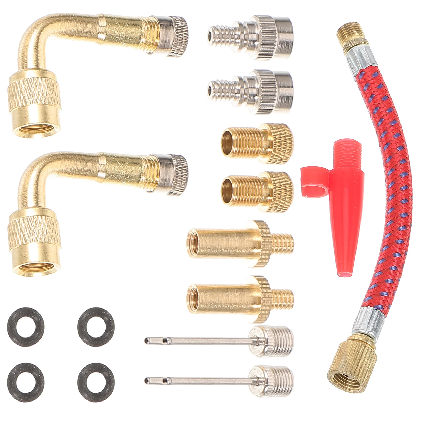 

Bicycle Pump Set 16-piece Bag Ball Needle Basketball Accessories Air for Inflating Car Input Connector Inflation Bike