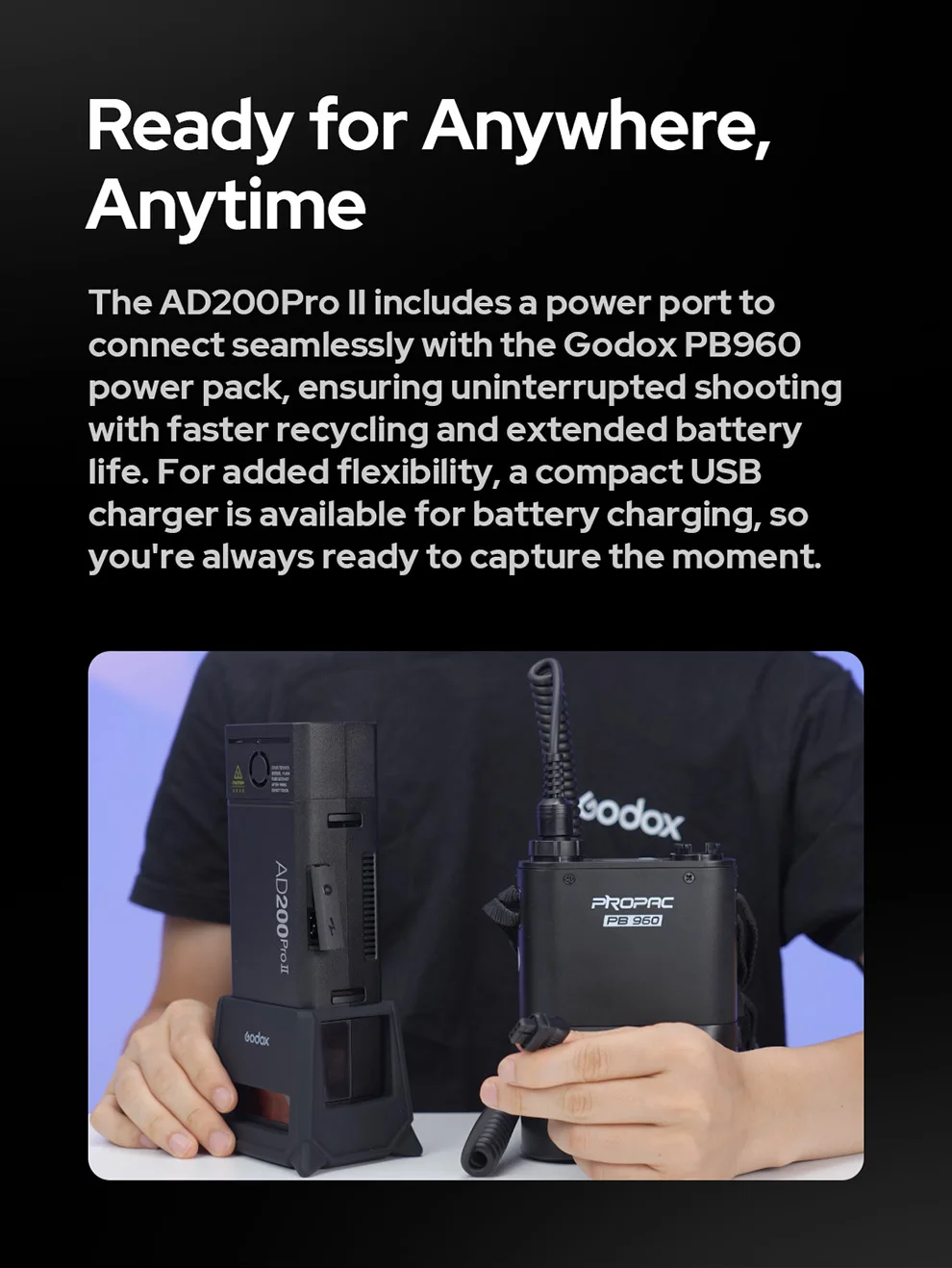 Godox 200W AD200PROII AD200PRO II TTL HSS 2.4G Wireless Camera Pocket Flash Comp