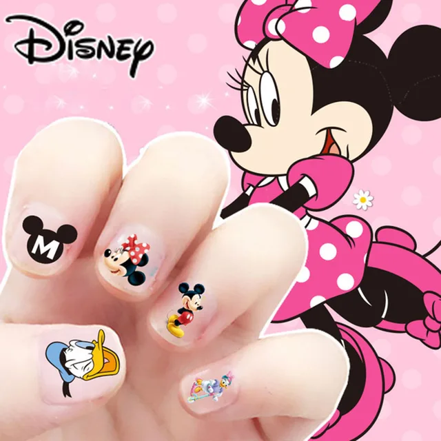 Frozen Princess Elsa Anna Makeup Nail Stickers Toys Disney Snow White Sophia Mickey Minnie Kids Cartoon Toys Action Figure Dolls Minnie Random 1 set