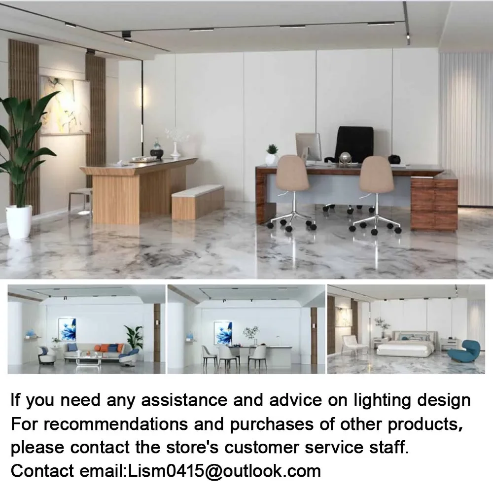 Modern DC48V  LED Magnetic Track Light Grille Flood Lamp Embedded Flexible Linear Fixture LED Spotlight Ceiling Indoor Living 6