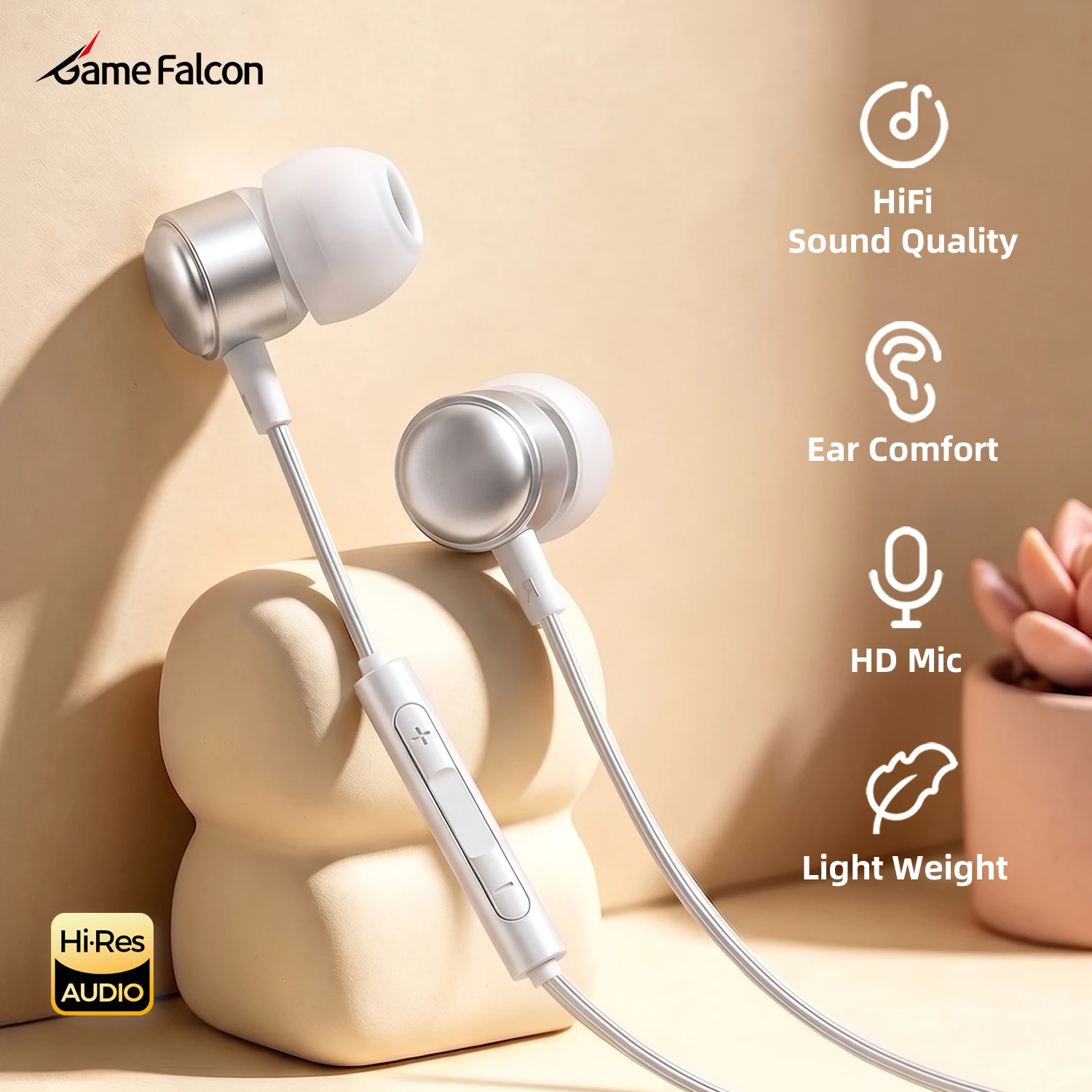 High-Fidelity USB Type C Wired Headphones with Stereo Sound, Bass Boost, and In-Line Mic