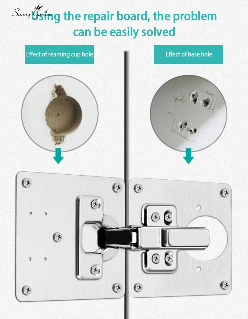 Hinge Repair Plates Door Hinge Repair Plate for Kitchen Cabinets Stainless Steel Cupboard Drawer Window Furniture Hinges Repair Kit Fittings