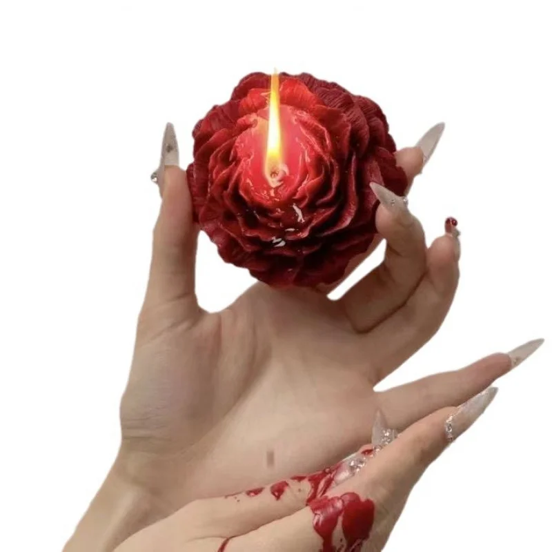 European and American Hot Red Rose Gilding Aromatherapy Candle Low Temperature Wax Not Hot Long Lasting Incense Flirting Romanti