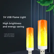 

USB Flame Light Candle Lamp DC5V USB Night Light LED Torch Lamp Simulation Flame Lamp for Computer Mobile Power Charger Lighting