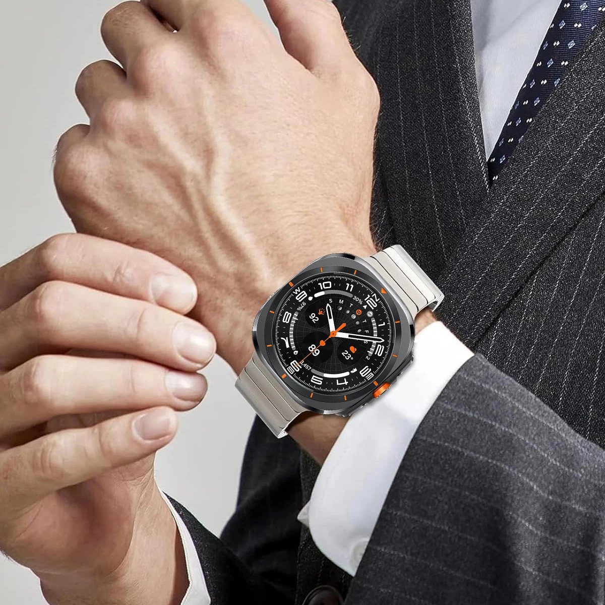 Luxury Stainless Steel and Titanium Magnetic Loop Wristband