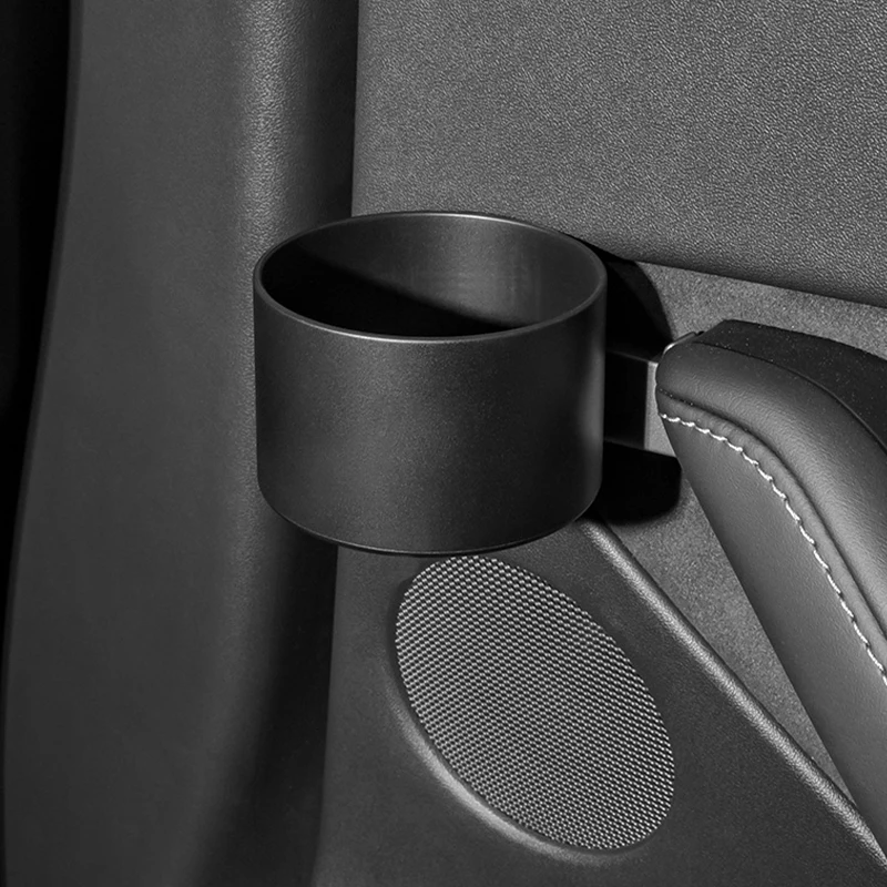 Black Door Mount Cup Holder For Tesla Model 3 Model Y Drink Coffee