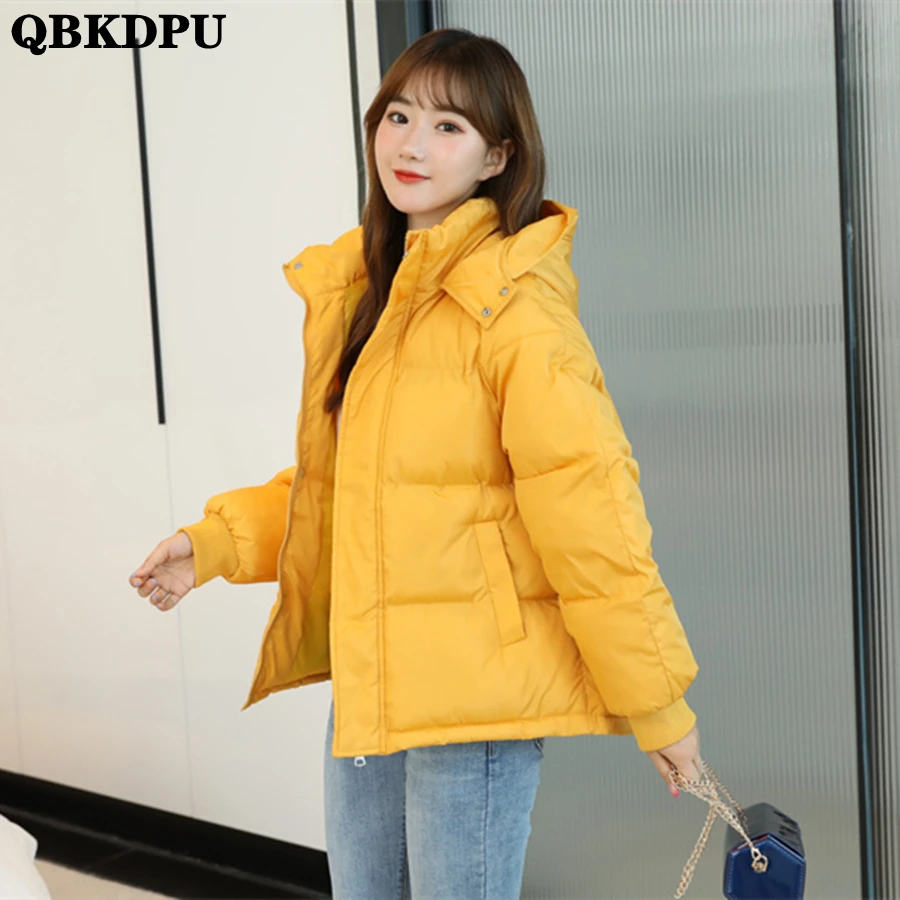 

Winter Hooded Cotton Padded Basic Solid Jacket Women Coat Warm Sobretudo Thick Parkas Loose Outwear Top Causal Korean Chaquetas