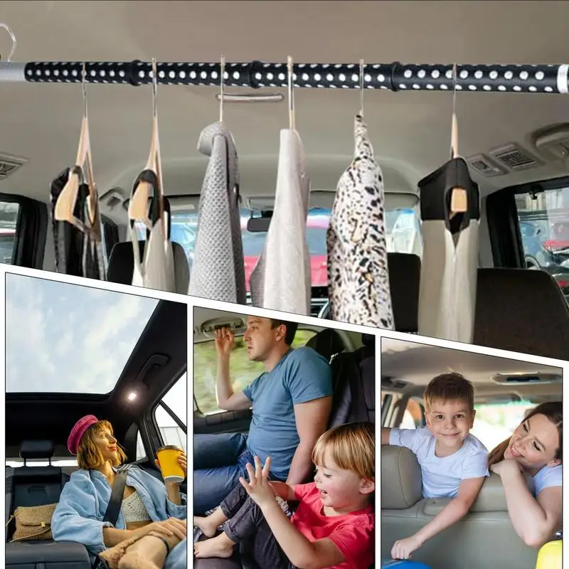 Vehicle Clothes Rod Telescopic Heavy Duty Clothes Rod Clothing Organizer Rack Storage Suit For Vehicle Truck RV SUV
