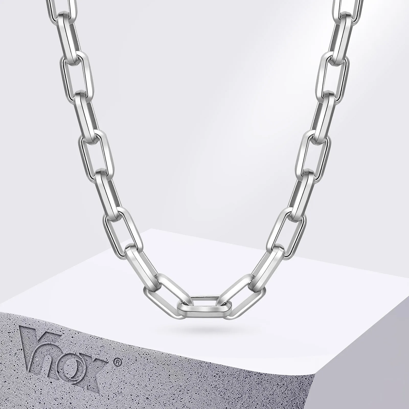 Vnox Mens Chunky Heavy Rectangular Chain Necklaces, Hiphop