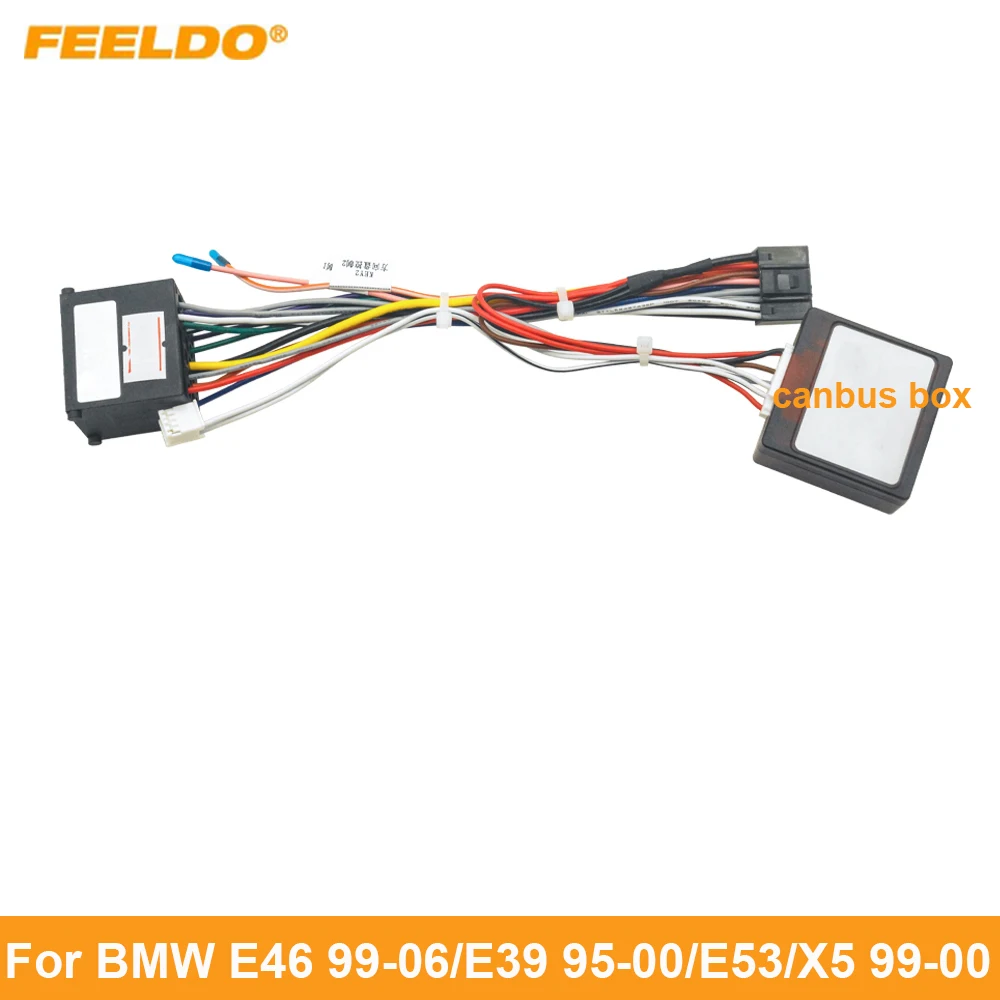

FEELDO Car Audio 16pin Wiring Harness Wire cable For BMW E46(99-06) E39(95-00) E53 X5(99-00) Stereo Installation Wire Adapter