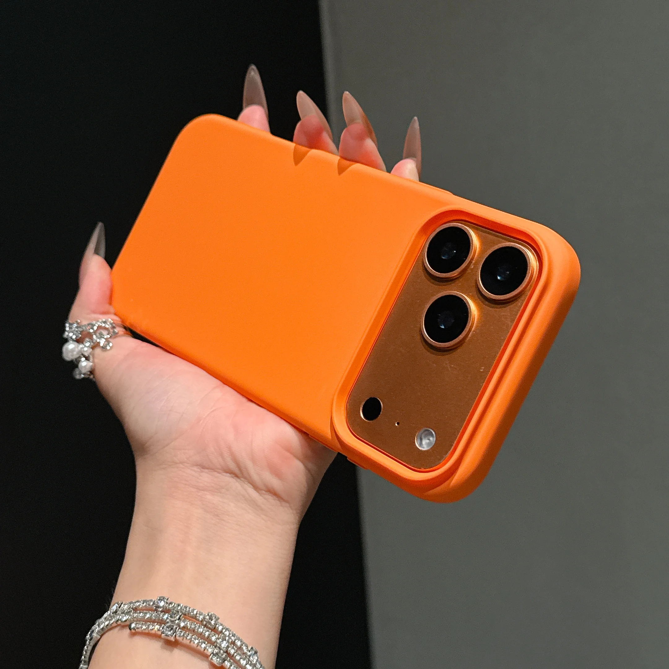 Vibrant Orange Non-Slip Liquid Silicone Phone Case