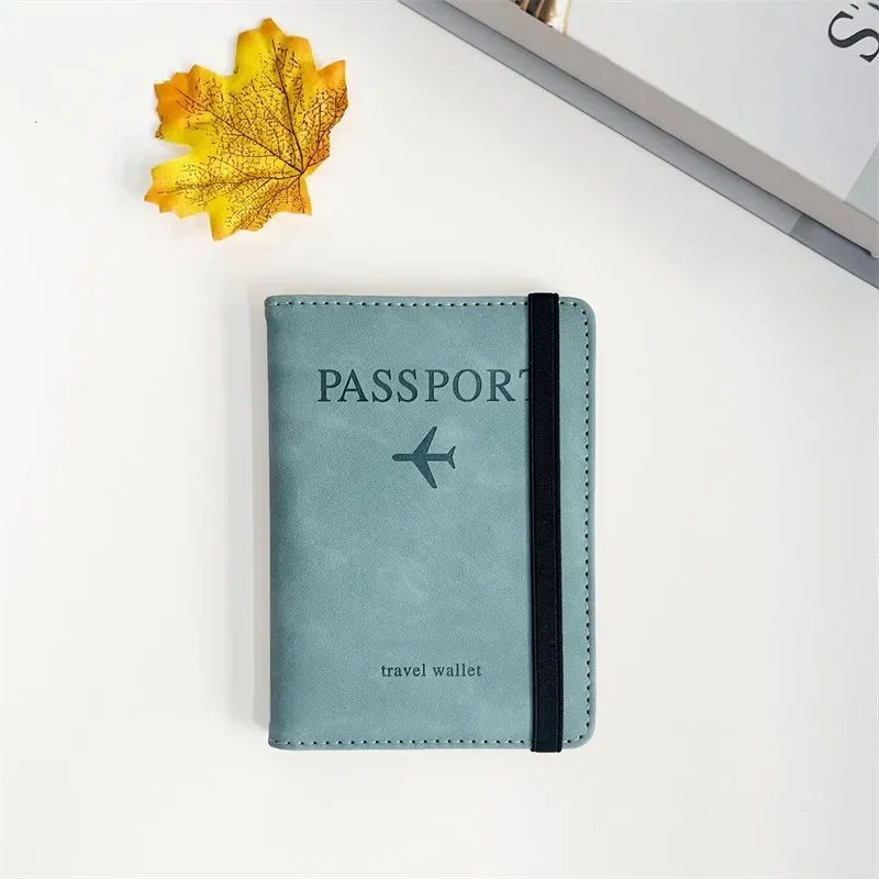 RFID Blocking Leather Passport Holder Wallet - Multi-Function Travel Case for Men  Women
