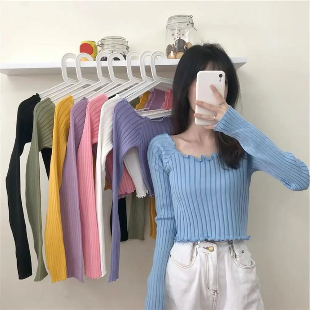 

T-shirt Stylish Women's Knitted Boat Neck Sweater Slim Fit Soft Bottoming Button Detail For Fall Spring Fashion Lady Fall