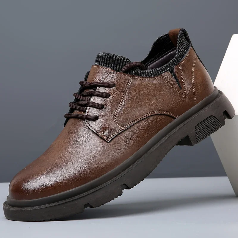 

Winter warm business leather shoes for men Handmade Shoes Genuine Leather Casual Shoes for men non-slip outdoor Loafers Sneakers