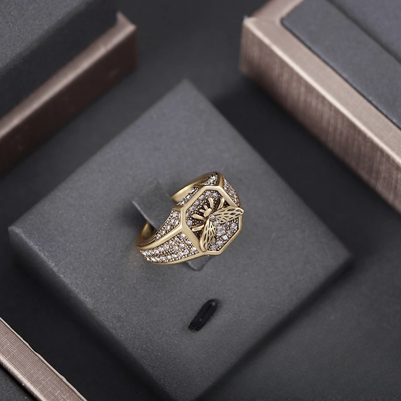 

2024 Top High Edition Luxury 18K Gold Plating Rings Women Girls Fine Jewelry Gifts Carry Jewelry Wholesale