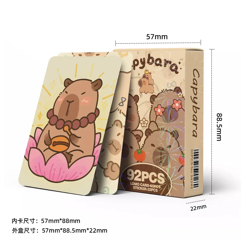 Anime Capybara Lomo Card Fun Kapibala Collection Card Puppet Gate Secret Water Porpoise MEME Cute Strange Cosplay Sticker kpop photo cards comics photo cards manga photo cards photo cards anime card bookmark mini greeting cards gag cards custom cards 92pcs