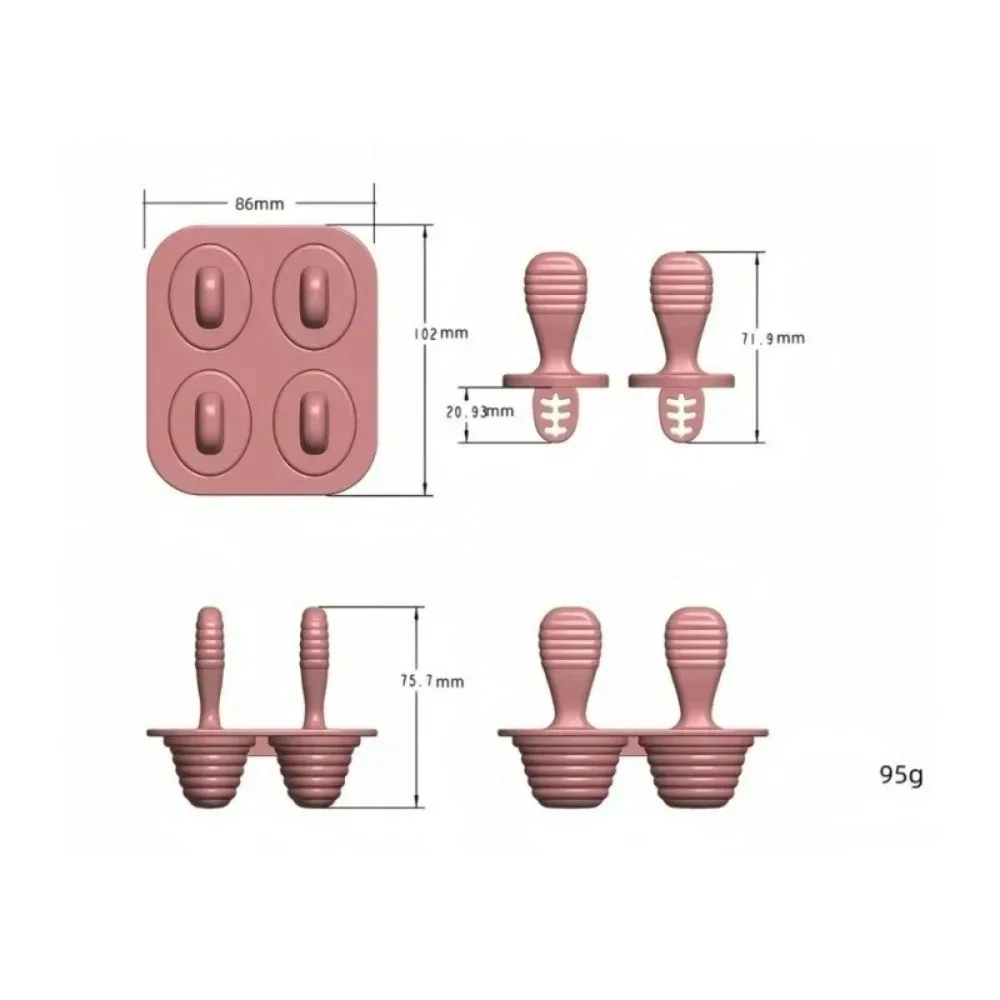 Silicone Ice Cream Molds BPA Free, DIY Ice Cream Maker Kit for Kids Adults, Homemade Ice Cream Tools with Ice Cream Mold