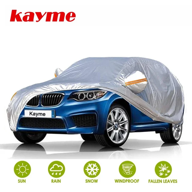 Kayme Car Cover for Automobiles Waterproof All Weather Sun Uv Rain  Protection with Zipper Mirror Pocket Fit Sedan SUV Hatchback - AliExpress