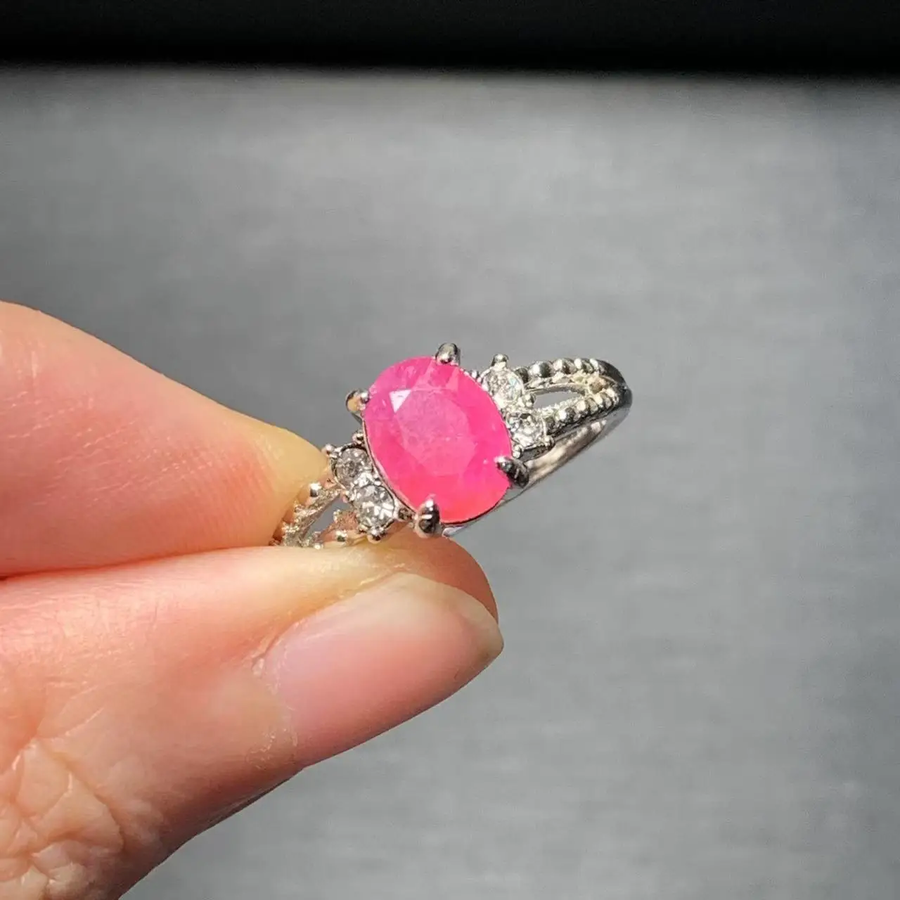 8*6 MM Natural Ruby Ring Adjustable Female Classic Ring Jewelry for Women Gift Wholesale High Quality Vintage Fine