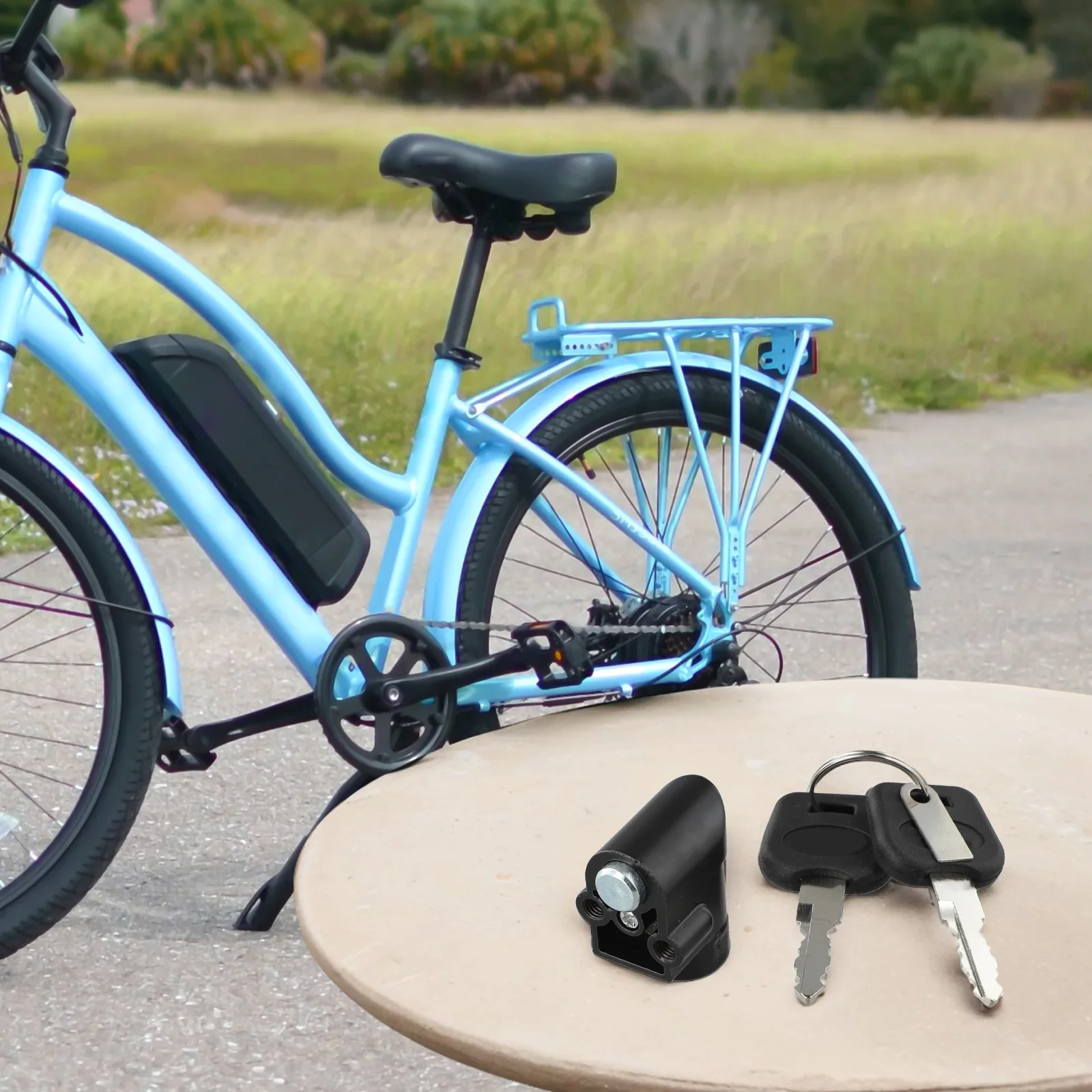 Serrure Batterie Vélo Serrure Pour Boîtier De Batterie Vélo électrique/voiture - En Métal Noir, Taille Compacte 3.6x2.9x1.9 Cm, Anti-vol Serrure Boîtier Batterie Vélo électrique