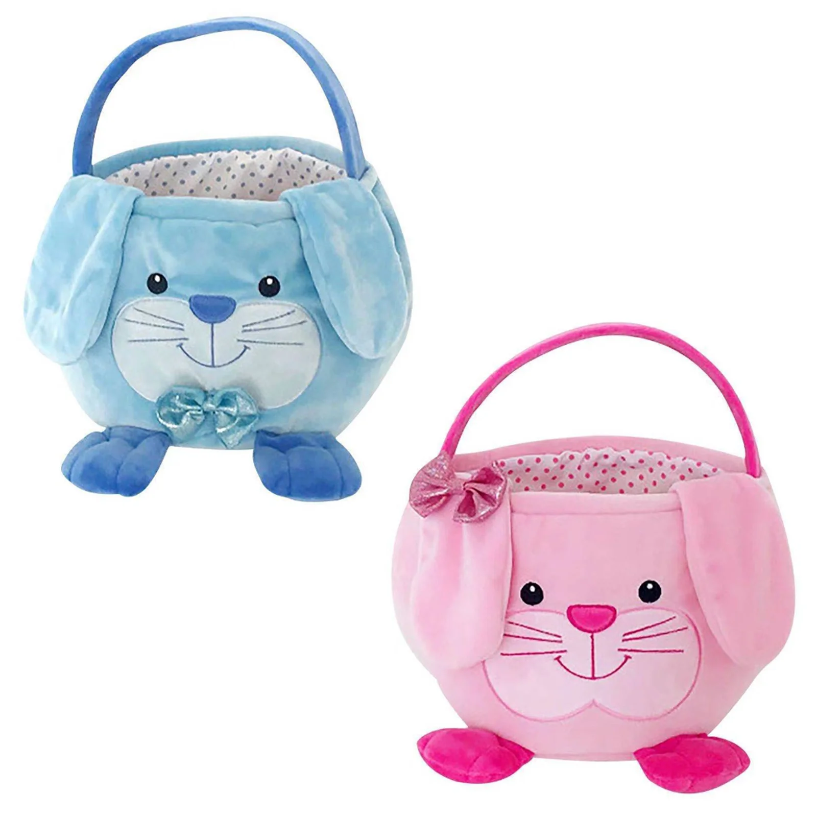 Easter Bunny Basket Egg Bags for Kids Cute Bucket Bags with Rabbit Ears Handbag Candy Gifts Eggs Hunting Easter Party Festival