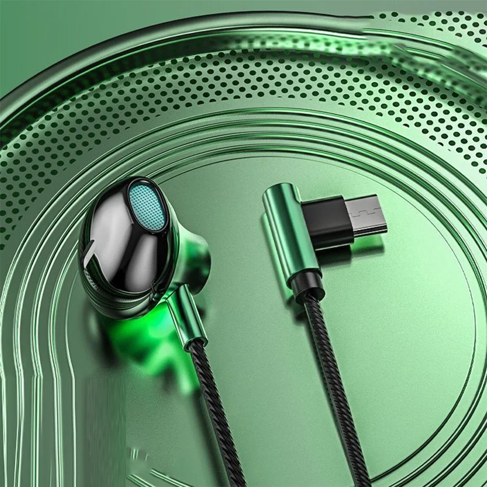Cuffie auricolari cablate da 1,2 m con connettore a gomito da 3,5 mm/tipo C, con microfono, per giocatori sportivi_voghion.com