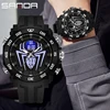 SANDA Men Military Watches Big Spider Dial Sport Watch LED Digital Waterproof Watch Men Multifunction Dual Display Clock Relogio 6