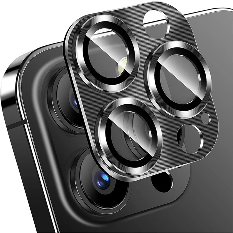 Metal Tempered Glass Camera Lens Protector for iPhone