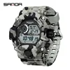 SANDA 2183 Electronic Watch Fashion Military Camo Waterproof Outdoors Sports Digital Display Silicone Strap Wristwatchs for Men 4