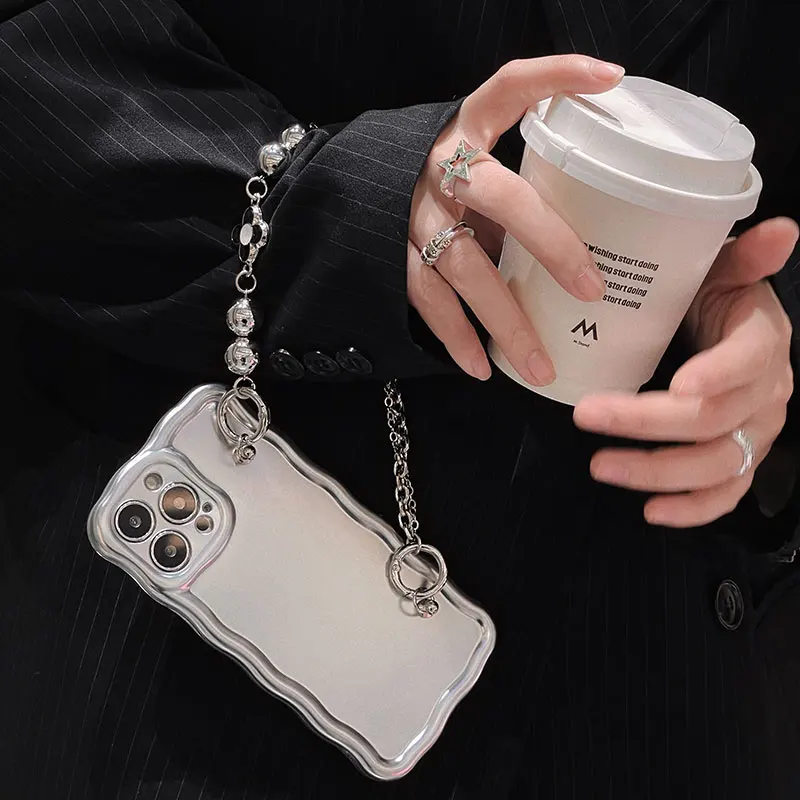 Custodia Per Telefoni Cellulari Per Iphone 14 Pro Max Custodia Per Telefoni Con Bracciale Placcato Argento Vento Per Iphone 14 Plus Custodia Protettiv