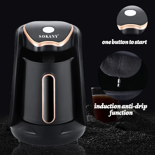 SOKANY Electric Turkish Coffee Maker Machine with 250ml/1 Cup Coffee Pot Single Serve Espresso Maker 600W Heating Coffee Pot 2