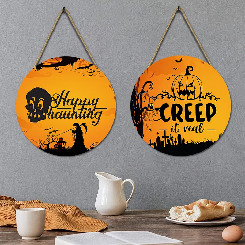 

Wall Decoration Wall Hanging Halloween Hanging Home Party Decoration Wooden Hanging Door Plate Holiday Supplies Decoration