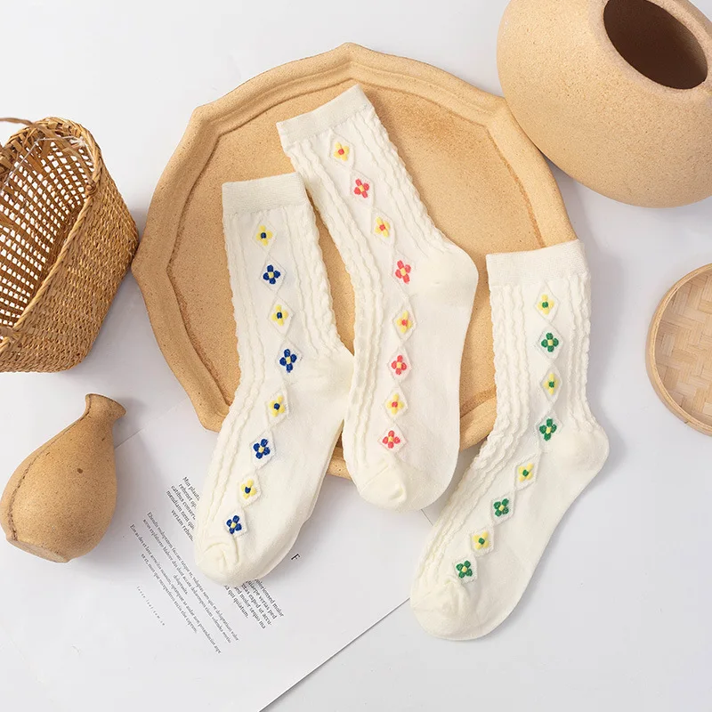 

White Women Socks Cotton Cute Kawaii Lolita Sock Autumn Winter Lovely Japanese Korean Style Fashion Stockings Calcetines Mujer