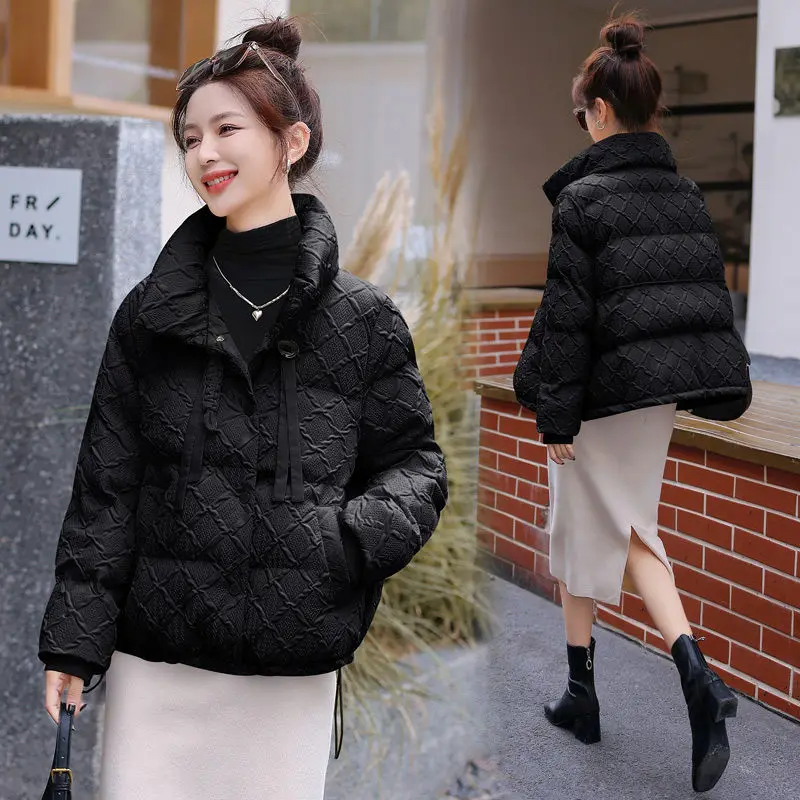 Winter Women Jacket Warm Parkas Korean Puffer Jacket Down Cotton Single-breasted Outerwear Casual Loose Long Sleeve Cotton Coats