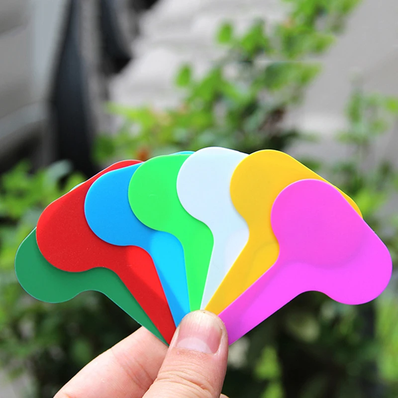 100PCS T-type Plant Markers Colorful PVC Plant Tags Garden Nursery Label Plant Tags Waterproof Gardening Tags Greenhouse Markers