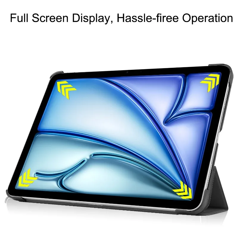 Premium Magnetic Folding PU Leather Tablet Cover for 11 Apple iPad Air 2024 - Kid-Friendly Design