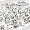 10/20/30/50/100pcs Mens Rings Animal Snake Skull Fashion Jewelry For Women Party Gift Gothic Punk Finger Accessories Wholesale 1