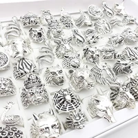 10/20/30/50/100pcs Mens Rings Animal Snake Skull Fashion Jewelry For Women Party Gift Gothic Punk Finger Accessories Wholesale 1