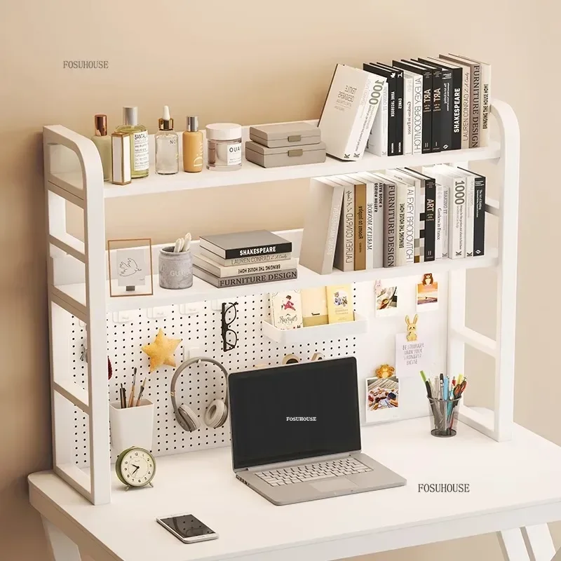Nordic Multilayer Bookcases Home Furniture Multifunctional Bookshelves Storage Organizer Student Bookshelf with Perforated Board