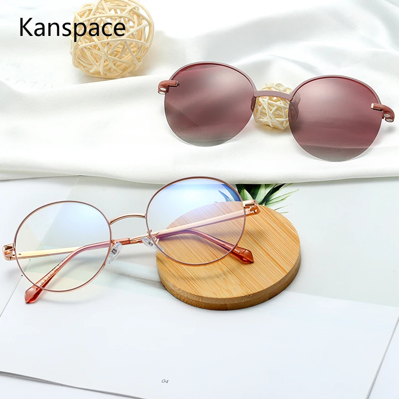 

Круглые Солнцезащитные очки Kanspace в стиле ретро 2 в 1 с клипсой UV400 поляризационные солнцезащитные очки для мужчин и женщин брендовый Дизайн Оптические Металлические Магнитные очки в оправе 95819