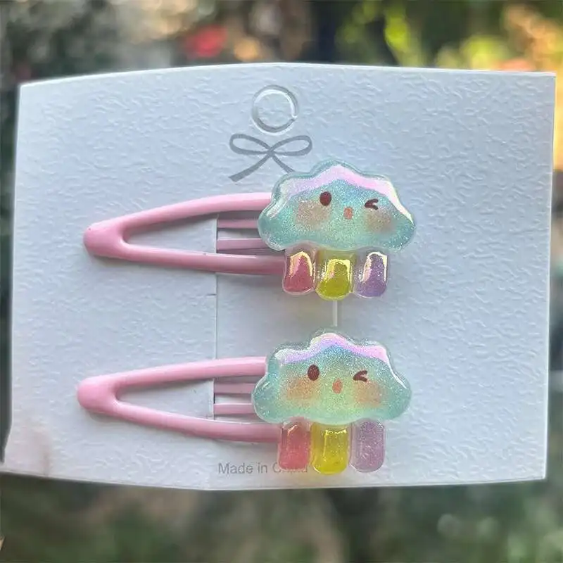 2 Stücke Prinzessin Kuchen Design Schöne Mädchen Haarnadeln kinder Haarschmuck Grips Clips Haarspangen Hairwear für Kinder – Detail 3