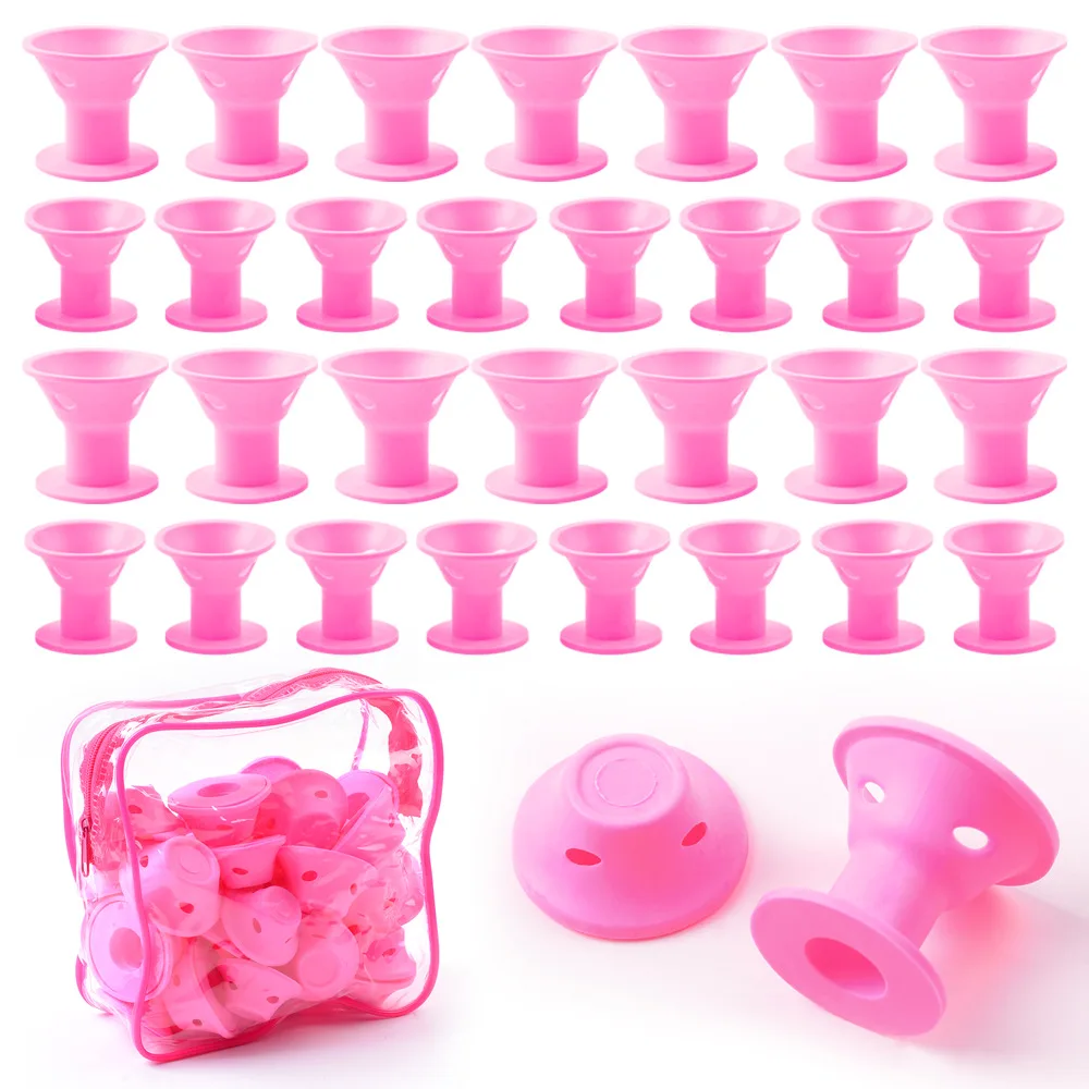 Hair Styling Tool Hair Curling Tools 20Pcs Set Silicone Curlers Heatless Sleeping Bangs Roll Mushroom Bell Curlers Curly Hair Tubes For Women