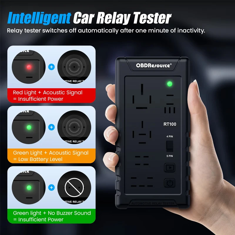 12V/24V Automotive Relay Tester Universal Car Relay Test Diagnostic Tool LED Indicator Professional Voltage Battery Checker