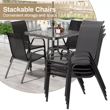 Patio Outdoor Dining Set 5 Piece, All Weather Furniture 1