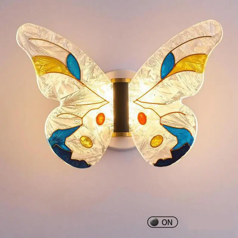 Borboleta de Cabeceira Quarto das Crianças Fundo da Parede Lâmpada Parede Nordic Personalidade Criativa Iluminação Luz Led 8w 13 Computers & Electronics