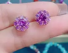  S925 silver needle luck turns rotatable Earrings micro inlaid zircon round temperament Fashion Earrings women 