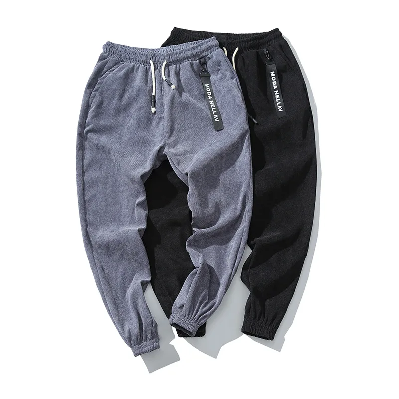 

Top Quality 2022 Spring Summer Thin Corduroy Trend Men's Pants Beam Foot Casual Trousers Ankle Length Harem Pants Plus Size 5XL