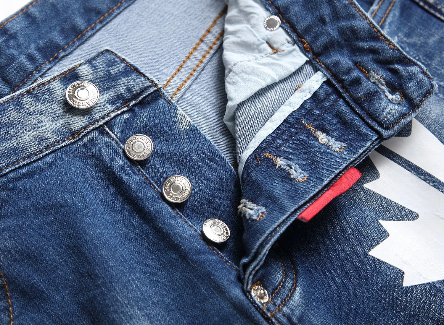 Europe and the United States summer new broken patch digital printed LOGO small straight tube tide men denim five cent shorts