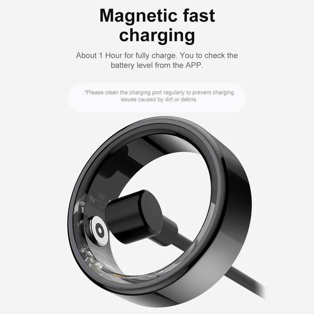 Titanium Steel Smart Ring – Durable, Health Monitoring, Waterproof, Multi-Sport Features