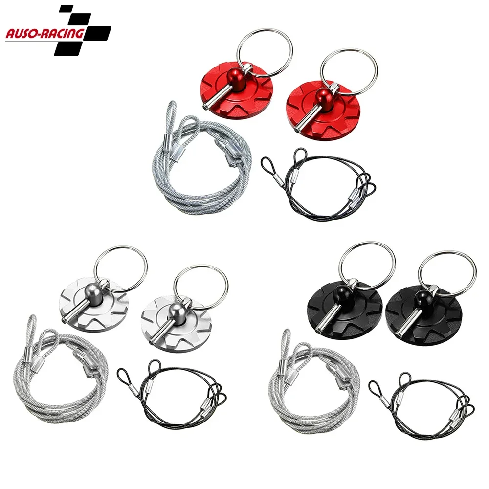 Engine Cover Bonnet Hood Pins Kit Racing Car Bonnet Aluminum Lock Latch Kit Universal Engine Hood Pin Set
